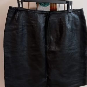 Leather mini skirt
